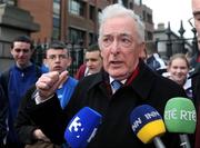 29 January 2009; Drogheda United Club Chairman Vincent Hoey speaking to the media having left the High Court where he represented Drogheda United Football Club at an Examinership hearing. The Four Courts, Dublin. Picture credit: Stephen McCarthy / SPORTSFILE