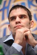 29 January 2009; Bernard Dunne at a press conference to announce details of the Hunky Dorys World Title Fight Night where he will take on Ricardo &quot;El Maestrito&quot; Cordoba for the WBA Super Bantamweight title, on March 21st at the O2 arena, as world championship boxing returns to Ireland for the first time in 13 years. The O2, Dublin. Picture credit: Brian Lawless / SPORTSFILE