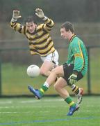 30 January 2009; Shane Horan, St. Benildus College, in action against Sean Mac Craith, Colaiste Eoin. Dublin Senior A Schools Semi-Final, St. Benildus College v Colaiste Eoin. Belfield, Dublin. Picture credit: David Maher / SPORTSFILE