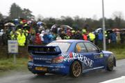 30 January 2009; Tim McNulty, driving a Subaru S12B, in action during Stage 6 Aughnasheelan in Rally Ireland 2009. Co. Leitrim. Picture credit: Philip Fitzpatrick / SPORTSFILE