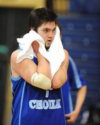 28 January 2009; Neil O'Sullivan, Colàiste Choilm Ballincollig, shows his disappointment after the match. Boys U19 A Final, St. Malachy’s, Belfast, Co. Antrim v Colàiste Choilm Ballincollig, Co. Cork, National Basketball Arena, Tallaght, Co. Dublin. Picture credit: Brian Lawless / SPORTSFILE