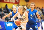 28 January 2009; Mellissa Stone, Mercy Waterford, in action against Ailbhe Costello, Calasantius Oranmore. Girls U19 A Final, Calasantius Oranmore, Co. Galway v Mercy Waterford, National Basketball Arena, Tallaght, Co. Dublin. Picture credit: Brian Lawless / SPORTSFILE