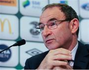 18 August 2015; Republic of Ireland manager Martin O'Neill during a squad announcement. FAI Headquarters, Abbotstown, Dublin. Picture credit: Seb Daly / SPORTSFILE