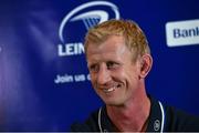 20 August 2015; Leinster head coach Leo Cullen during a  press conference. Leinster Rugby Headquarters, UCD, Belfield, Dublin 4. Picture credit: Ramsey Cardy / SPORTSFILE