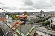 21 August 2015; Pictured at the Irish Life Staff Charities event at Irish Life Centre, Lower Abbey Street, Dublin, is Jonathan Bastien from Paris, France. The event which saw Irish Life staff abseiling the length of the iconic building in the heart of Dublin raised funds for St Francis Hospice and Friends of Frank. This initiative and others like it in 2015 is expected to exceed last year's donation of €75,000 to each partner charity. Irish Life Building, Abbey Street, Dublin. Picture credit: Ramsey Cardy / SPORTSFILE