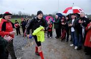 31 January 2009; The 2008 Cork captain John Gardiner returns after members of the Cork 2008 hurling squad had finished a training session. Mourneabbey, Mallow, Co. Cork. Picture credit: Matt Browne / SPORTSFILE