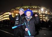 31 January 2009; Dublin supporters Ross Woods, age 8, from Blanchardstown, left, and Brandon Clusker, age 9, from Cabra arrive at Croke Park before the game which marks the start of the 125th Anniversary Celebrations of the founding of the GAA in 1884. Dublin v Tyrone, Allianz GAA National Football League, Division 1, Round 1. Croke Park, Dublin. Picture credit: Stephen McCarthy / SPORTSFILE