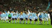 31 January 2009; The Dublin team on parade, while wearing 'retro playing kit', before the game. Allianz National Football League, Division 1, Round 1, Dublin v Tyrone, Croke Park, Dublin. Picture credit: Oliver McVeigh / SPORTSFILE