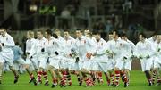 31 January 2009; The Tyrone team warm-up, while wearing 'retro playing kit', before the game. Allianz National Football League, Division 1, Round 1, Dublin v Tyrone, Croke Park, Dublin. Picture credit: Oliver McVeigh / SPORTSFILE