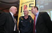 3 February 2009; Former Down All Ireland winner Sean O'Neill, left, Joint Antrim hurling manager Dominic McKinley, centre, and Down manager Ross Carr at the launch of the Ulster Council's GAA 125th anniversary celebrations. Europa Hotel, Belfast, Co. Antrim. Picture credit: Oliver McVeigh / SPORTSFILE
