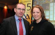 3 February 2009; Down manager Ross Carr with his daughter Fionnuala, Down county camogie player, at the launch of the Ulster Council's GAA 125th anniversary celebrations. Europa Hotel, Belfast, Co. Antrim. Picture credit: Oliver McVeigh / SPORTSFILE