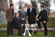 4 February 2009; At the launch of the 2009 Allianz National Hurling Leagues, from left, John McIntyre, Galway manager, Brendan Murphy, Chief Executive, Allianz Ireland, Nickey Brennan, President of the GAA, Brian Cody, Kilkenny manager and Liam Sheedy, Tipperary manager. Allianz Headquarters, Elmpark, Merrion Road, Dublin. Picture credit: Brendan Moran / SPORTSFILE