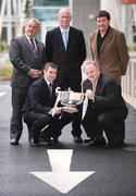 4 February 2009; At the launch of the 2009 Allianz National Hurling Leagues, back, from left, Nickey Brennan, President of the GAA, Brian Cody, Kilkenny manager and John McIntyre, Galway manager, with front, from left, Liam Sheedy, Tipperary manager and Brendan Murphy, Chief Executive, Allianz Ireland. Allianz Headquarters, Elmpark, Merrion Road, Dublin. Picture credit: Brendan Moran / SPORTSFILE