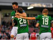 21 August 2015; Garry Buckley, Cork City, celebrates with team mate Ross Gaynor after scoring his side's first goal. Irish Daily Mail FAI Cup, Third Round, Cork City v St Patrick's Athletic, Turners Cross, Cork. Picture credit: Eóin Noonan / SPORTSFILE