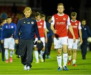 21 August 2015; Disappointed St Patrick's Athletic manager Liam Buckley and Sean Hoare at the end of the game. Irish Daily Mail FAI Cup, Third Round, Cork City v St Patrick's Athletic, Turners Cross, Cork. Picture credit: David Maher / SPORTSFILE
