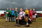 22 August 2015; The launch of the 2015-16 Continental Tyres Women’s National League season took place today at FAI Headquarters on the National Sports Campus with players, managers, coaches, backroom staff and officials from the eight clubs along with representatives of the media, Continental Tyres, WFAI and FAI. The new season, which kicks-off on September 5 and runs until May 1, will see the clubs battling for four Continental Tyres sponsored trophies via the League, League Cup, FAI Women’s Senior Cup and a new Shield competition.  There will be two new clubs in the Women’s National League this season following the admission of Kilkenny United and the amalgamation of two-times League champions Raheny United with Shelbourne Ladies. Today’s launch was an interactive, competitive, educational and engaging event with something for everyone. Players took to the new 3G pitch at FAI HQ to take part in the Conti Warm-up, Continental Challenges and an Exhibition Match while coaches and managers were involved in specially designed performance workshops and a panel discussion about women’s football in Ireland. Pictured at the launch are, from left, Yvonne Hedigan, Castlebar Celtic, Claire Kinsella, Peamount United, Aine O'Gorman, UCD Waves, Katie McCarthy, Cork City Womens, Kylie Murphy, Wexford Youths, Jenny O'Keeffe, Kilkenny United, Pearl Slattery, Shelbourne and Meabh de Burca, Galway. FAI Headquarters, Abbottstown. Picture credit: Ramsey Cardy / SPORTSFILE