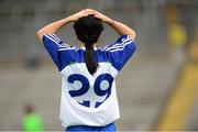 22 August 2015; Therese Scott, Monaghan, dejected after the game. TG4 Ladies Football All-Ireland Senior Championship, Quarter-Final, Dublin v Monaghan. St Tiernach's Park, Clones, Co. Monaghan. Picture credit: Piaras Ó Mídheach / SPORTSFILE