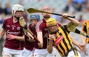 16 August 2015; Richie Leahy, Kilkenny, in action against Galway's, from left, Jack Coyne, Shane Bannon and Ian O'Brien. Electric Ireland GAA Hurling All-Ireland Minor Championship, Semi-Final Replay, Kilkenny v Galway. Croke Park, Dublin. Picture credit: Piaras Ó Mídheach / SPORTSFILE
