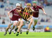 16 August 2015; Richie Leahy, Kilkenny, in action against Ciarán Fahy, right, and Jack Coyne, Galway. Electric Ireland GAA Hurling All-Ireland Minor Championship, Semi-Final Replay, Kilkenny v Galway. Croke Park, Dublin. Picture credit: Piaras Ó Mídheach / SPORTSFILE