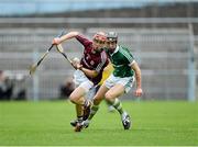 22 August 2015; Kevin McHugo, Galway, in action against Pat Ryan, Limerick. Bord Gáis Energy GAA Hurling All Ireland U21 Championship, Semi-Final, Limerick v Antrim. Semple Stadium, Thurles, Co. Tipperary. Picture credit: Dáire Brennan / SPORTSFILE