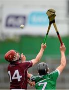 22 August 2015; Ronan O'Meara, Galway, in action against Gearóid Hegarty, Limerick. Bord Gáis Energy GAA Hurling All Ireland U21 Championship, Semi-Final, Limerick v Antrim. Semple Stadium, Thurles, Co. Tipperary. Picture credit: Dáire Brennan / SPORTSFILE