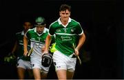 22 August 2015; Limerick captain Diarmuid Byrnes leads his team out before the game. Bord Gáis Energy GAA Hurling All Ireland U21 Championship, Semi-Final, Limerick v Antrim. Semple Stadium, Thurles, Co. Tipperary. Picture credit: Dáire Brennan / SPORTSFILE