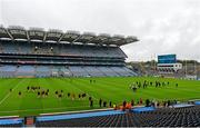 23 August 2015; Both teams take a look at the pitch ahead of the game. Electric Ireland GAA Football All-Ireland Minor Championship, Semi-Final, Derry v Kerry. Croke Park, Dublin. Picture credit: Ramsey Cardy / SPORTSFILE