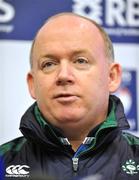 6 February 2009; Head coach Declan Kidney speaking during an Ireland Rugby Press Conference ahead of their RBS Six Nations game against France. Jury's Croke Park Hotel, Jones' Road, Dublin. Picture credit: Brendan Moran / SPORTSFILE