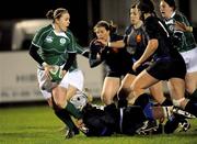 6 February 2009; Niamh Briggs, Ireland, is tackled by Claire Canal, France. Women's 6 Nations Championship, Ireland v France. Ashbourne RFC, Co. Meath. Picture credit: Brian Lawless / SPORTSFILE