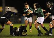 6 February 2009; Lynne Cantwell, Ireland, is tackled by Claire Canal, left, and Christelle Le Duff, France. Women's 6 Nations Championship, Ireland v France. Ashbourne RFC, Co. Meath. Picture credit: Brian Lawless / SPORTSFILE