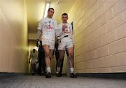 1 February 2009; Kildare players Ronan McSweeney, left, and John Doyle make their way back to the dressing room after the game. Allianz GAA National Football League, Division 2, Round 1, Laois v Kildare. O'Moore Park, Portlaoise, Co. Laois. Picture credit: Stephen McCarthy / SPORTSFILE