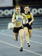 7 February 2009; Niamh Whelan, Ferrybank AC, in action during Womens 60m heats at the Woodie's DIY / AAI Senior Irish Indoor Athletics Championships. Odyssey Arena, Belfast, Co. Antrim. Picture credit: Oliver McVeigh / SPORTSFILE