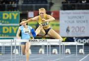 8 February 2009; Derval O'Rourke in action during the Womens 60m Hurdles semi-final, during the Woodie's DIY / AAI Senior Irish Indoor Athletics Championships. Odyssey Arena, Belfast, Co. Antrim. Picture credit: Oliver McVeigh / SPORTSFILE