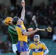 8 February 2009; Conor Plunkett, Clare, in action against David Breen, Limerick. Allianz GAA National Hurling League, Division 1, Round 1, Limerick v Clare, Gaelic Grounds, Limerick. Picture credit: Brian Lawless / SPORTSFILE
