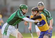 8 February 2009; Tony Carmody, Clare, in action against Seamus Hickey, Limerick. Allianz GAA National Hurling League, Division 1, Round 1, Limerick v Clare, Gaelic Grounds, Limerick. Picture credit: Brian Lawless / SPORTSFILE