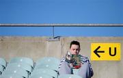 8 February 2009; A lone fan reads his programme before the start of the match. Allianz GAA National Hurling League, Division 1, Round 1, Limerick v Clare, Gaelic Grounds, Limerick. Picture credit: Brian Lawless / SPORTSFILE