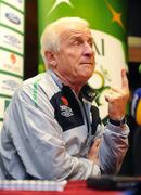 8 February 2009; Republic of Ireland manager Giovanni Trapattoni speaking during a press conference ahead of his side's World Cup qualifier against Georgia on Wednesday. Gannon Park, Malahide, Co. Dublin. Picture credit: Stephen McCarthy / SPORTSFILE