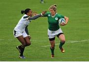 23 August 2015; Alison Miller, Ireland, is tackled by Phumeza Gadu, South Africa. Women's Sevens Rugby Tournament, Finals, Ireland v South Africa. UCD, Belfield, Dublin. Picture Credit; Eóin Noonan