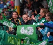 23 August 2015; Irish supporters after the final whistle. Women's Sevens Rugby Tournament, Finals, Ireland v South Africa. UCD, Belfield, Dublin. Picture Credit; Eóin Noonan