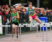 23 August 2015; Ellen Lynch, Rathkeale, Co. Limerick, competing in the Girls U14 & O12 80 metres hurdles. HSE National Community Games Festival, Weekend 2. Athlone IT, Athlone, Co. Westmeath. Picture credit: Seb Daly / SPORTSFILE