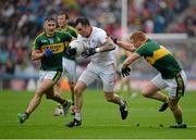 23 August 2015; Cathal McCarron, Tyrone, in action against James O’Donoghue and Johnny Buckley, right, Kerry. GAA Football All-Ireland Senior Championship, Semi-Final, Kerry v Tyrone. Croke Park, Dublin. Picture credit: Brendan Moran / SPORTSFILE