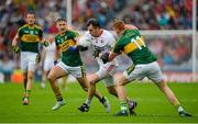 23 August 2015; Cathal McCarron, Tyrone, in action against James O'Donoghue, left, and Johnny Buckley, Kerry. GAA Football All-Ireland Senior Championship, Semi-Final, Kerry v Tyrone. Croke Park, Dublin. Picture credit: Brendan Moran / SPORTSFILE