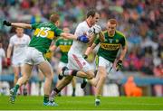 23 August 2015; Justin McMahon, Tyrone, in action against Colm Cooper, left, and Johnny Buckley, Kerry. GAA Football All-Ireland Senior Championship, Semi-Final, Kerry v Tyrone. Croke Park, Dublin. Picture credit: Brendan Moran / SPORTSFILE