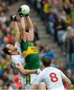 23 August 2015; Kieran Donaghy, Kerry, in action against Justin McMahon, Tyrone. GAA Football All-Ireland Senior Championship, Semi-Final, Kerry v Tyrone. Croke Park, Dublin. Picture credit: Oliver McVeigh / SPORTSFILE