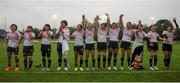 23 August 2015; The Japan team celebrate after the game. Women's Sevens Rugby Tournament, Cup Final, Ireland v Japan. UCD, Belfield, Dublin.