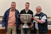 22 August 2015; Kerry legend Tomás Ó Sé with John Cunningham, left, from Ferbane, Co. Offaly and Gerry Grogan, from Cahirciveen, Co. Kerry, at the Bord Gáis Energy Legends Tour at Croke Park, where he relived some of most memorable moments from his playing career. All Bord Gáis Energy Legends Tours include a trip to the GAA Museum, which is home to many exclusive exhibits, including the official GAA Hall of Fame. For booking and ticket information about the GAA legends for this summer visit www.crokepark.ie/gaa-museum. Croke Park, Dublin. Picture credit: Brendan Moran / SPORTSFILE