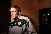 9 February 2009; Republic of Ireland's Keith Andrews during a mixed zone ahead of their World Cup qualifier against Georgia on Wednesday. Grand Hotel, Malahide, Co. Dublin. Picture credit: David Maher / SPORTSFILE