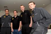 9 February 2009; Sporting Fingal players Eamon Zayed, left and Conan Byrne, right with Sporting Fingal Special Olympics players Gerard O'Byrne, 2nd from left, and Darragh Dockrell at the launch of Sporting Fingal FC's Special Olympics team. Clarion Hotel, Dublin Airport, Dublin. Photo by Sportsfile