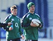 10 February 2009; Ireland's Paddy Wallace, right, and Ronan O'Gara during squad training ahead of their RBS Six Nations Championship game against Italy on Sunday. RDS, Dublin. Picture credit: Diarmuid Greene / SPORTSFILE