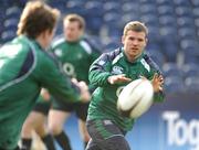 11 February 2009; Ireland's Gordon D'Arcy takes a pass from team-mate Brian O'Driscoll in action during squad training ahead of their RBS Six Nations Championship game against Italy on Sunday. RDS, Dublin. Picture credit: Brendan Moran / SPORTSFILE